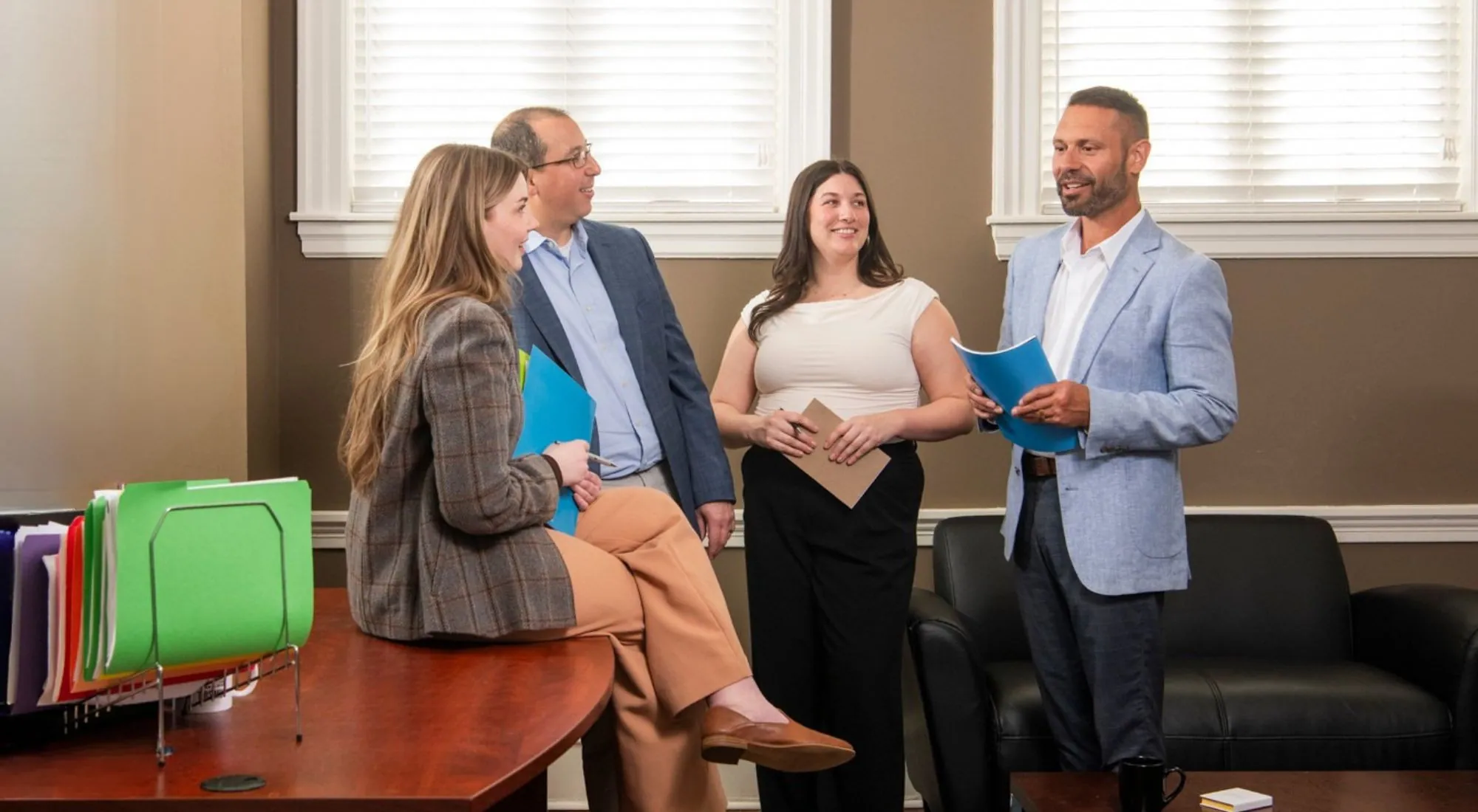 Small business owner in a benefits planning meeting with an advisor